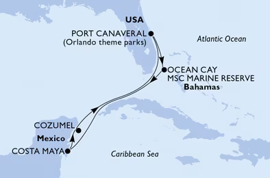 MSC SEASIDE Port Canaveral - 15 October 2023, 8 Days, 7 Nights